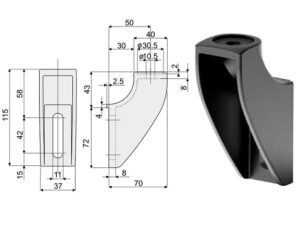 Wspornik bandy bocznej krótki