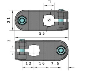 Zacisk krzyżowy fi12